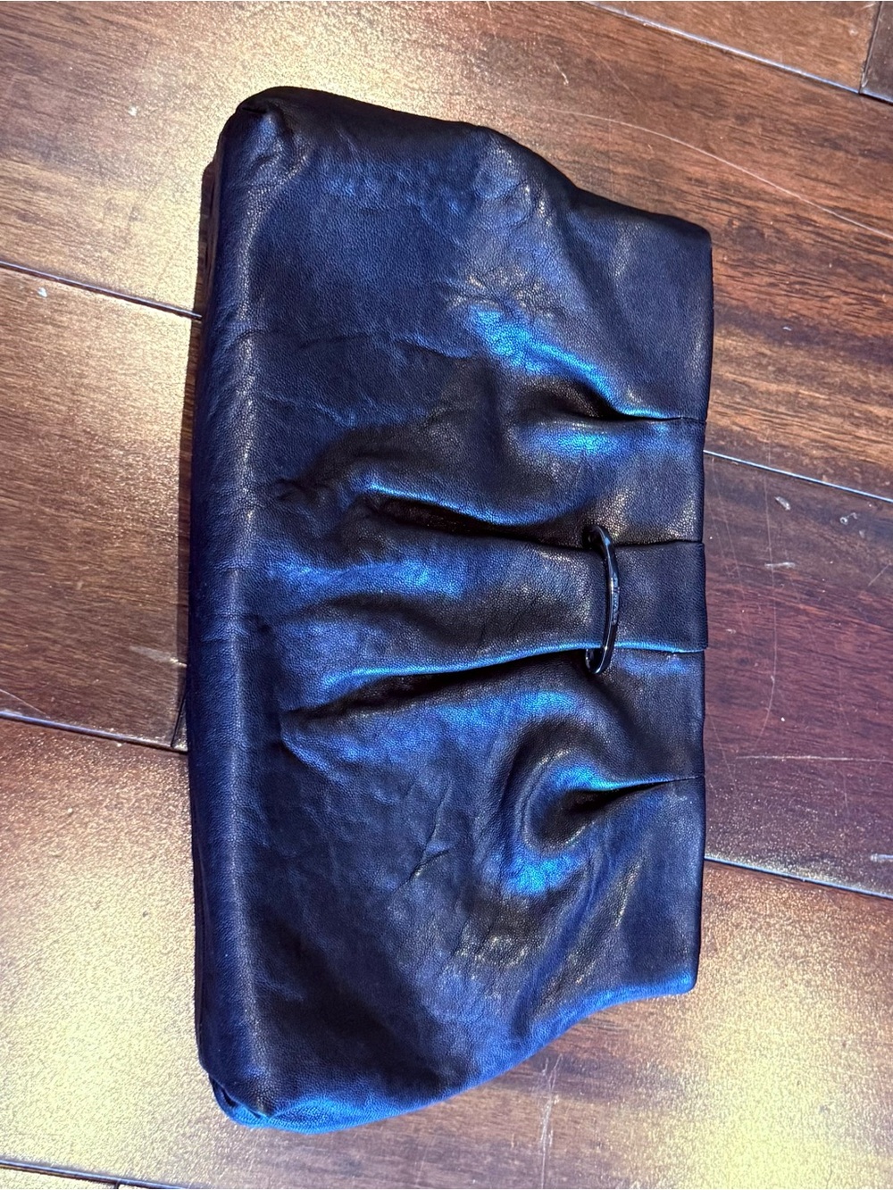 Stella and Dot Black Leather Clutch Bag